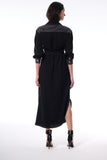 Vestido Midi Manga Longa e Faixa Alphorria