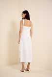 Vestido Midi Rami Detalhe Lateral Branco Lucidez