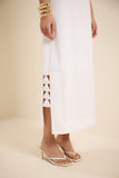 Vestido Midi Rami Detalhe Lateral Branco Lucidez