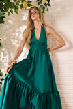 Vestido Midi Tricoline Verde Mediterrâneo Litt