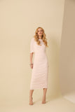 Vestido Midi Tule Capa Rosa Pétala Anne Fernandes