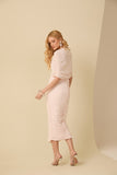Vestido Midi Tule Capa Rosa Pétala Anne Fernandes