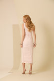 Vestido Midi Tule Capa Rosa Pétala Anne Fernandes