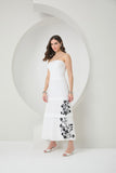 Vestido Midi Bordado Off White Anne Fernandes