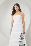 Vestido Midi Bordado Off White Anne Fernandes