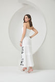 Vestido Midi Bordado Off White Anne Fernandes