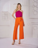 Calça Pantalona com Cinto Laranja Alphorria