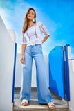 Calça Jeans Pantalona Tradicional Anne Fernandes