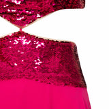 Vestido Longo Recortes Paete Pink Alphorria
